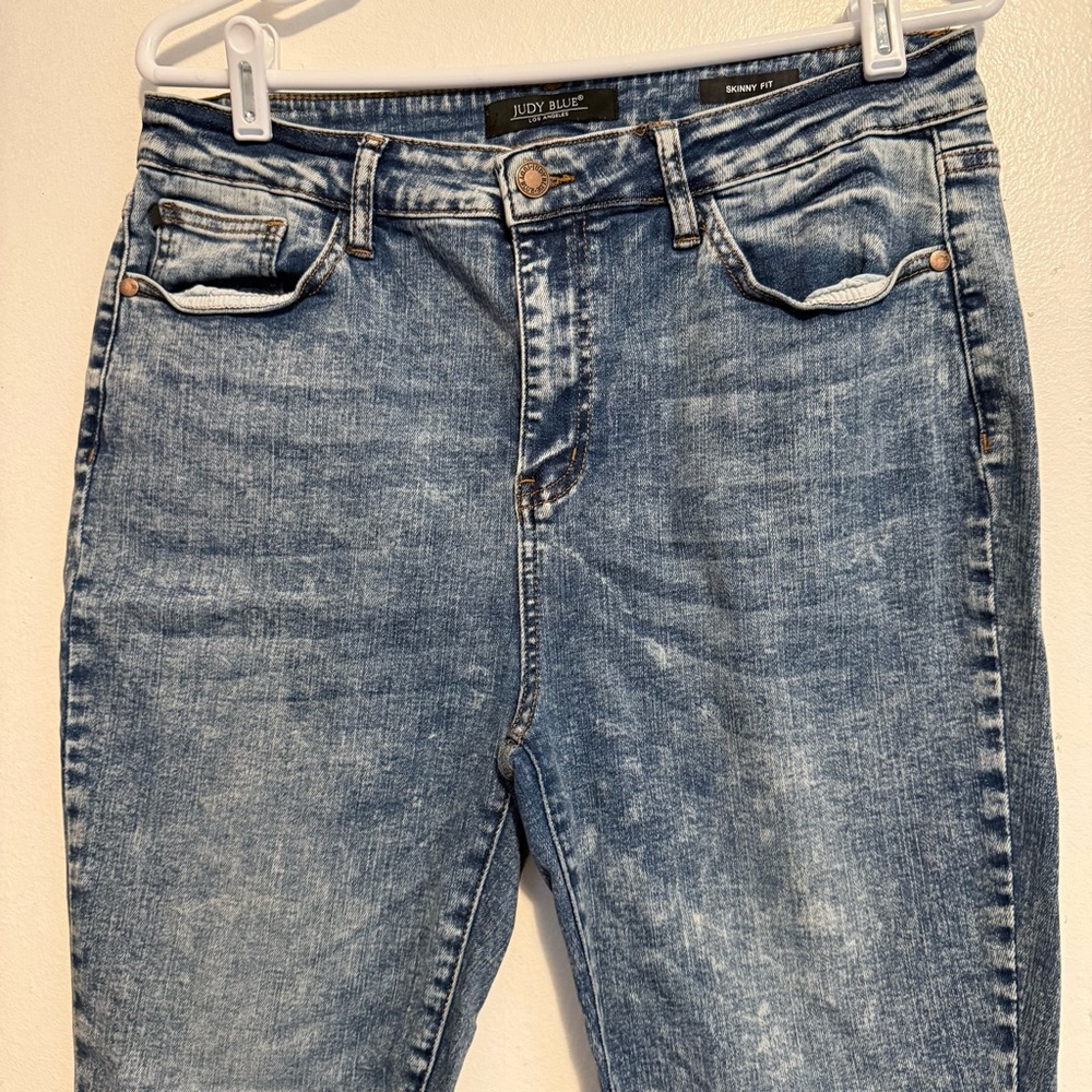 Judy Blue Los Angeles Stylish Blue Ankle Jeans15/32 Skinny Fit light Bleach Wash
